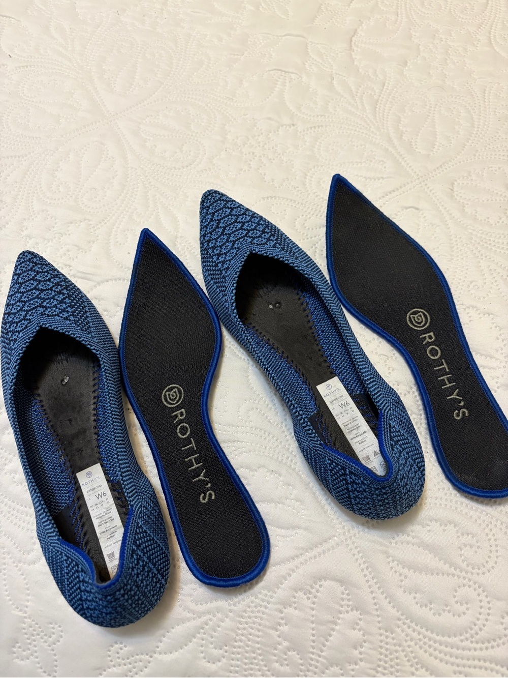Rothy's The Point Flat In Lapis Python Blue 🔥RARE🔥 - Picture 9 of 10